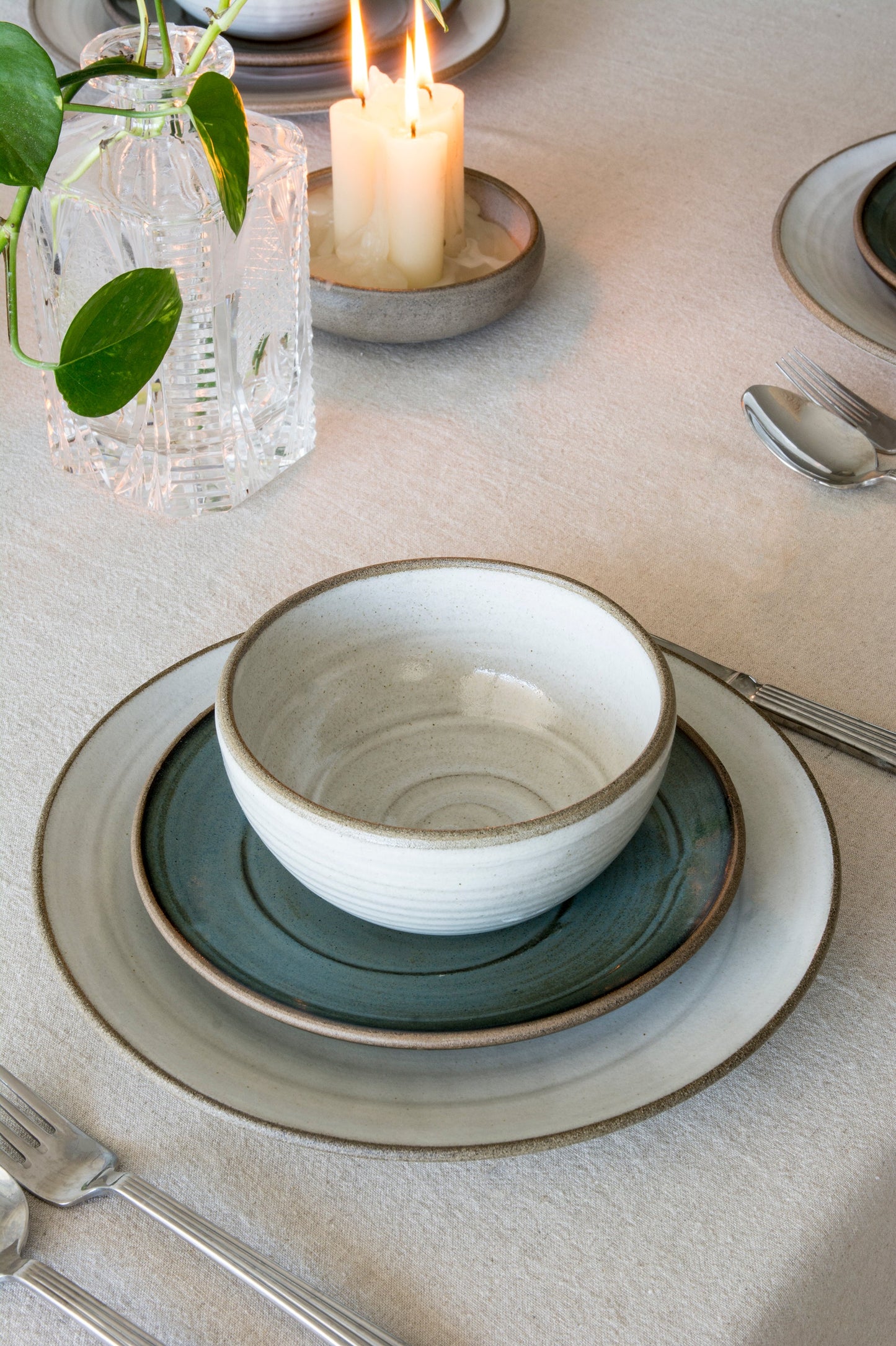 Swirl Dinnerware in Blue and White
