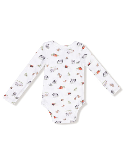 Ribbed Long Sleeve Bodysuit, Little Farm