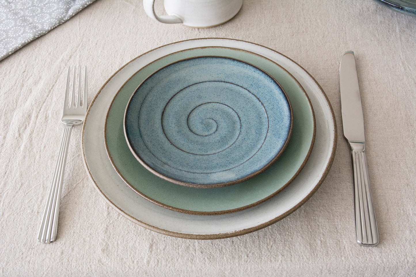 White Pottery Dessert Plate