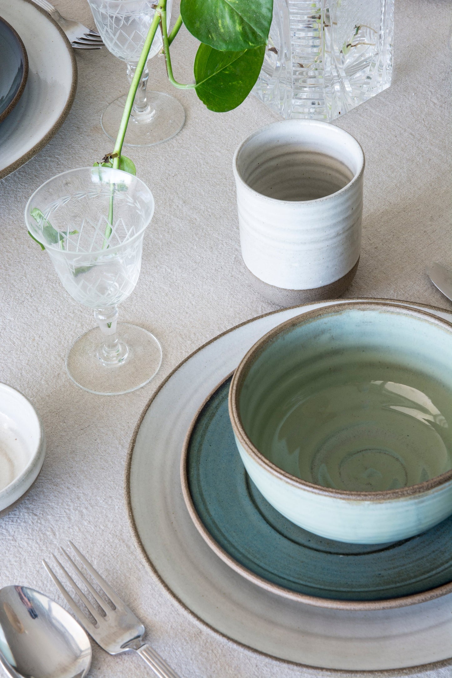 Swirl Dinnerware in Blue and White