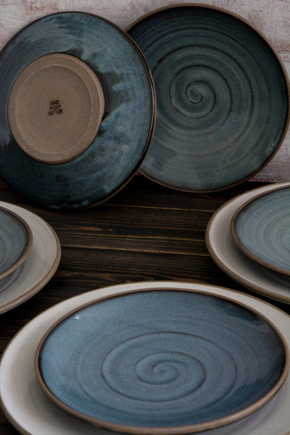 Swirl Dinnerware in Blue and White