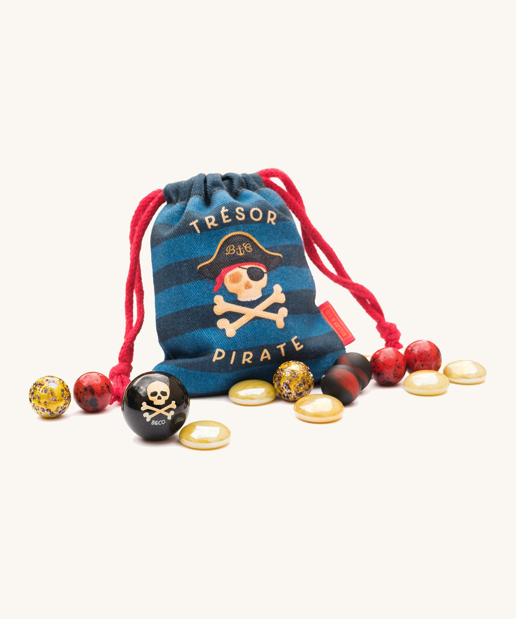 Billes & Co Pirate Treasure Pouch Marble Box - 17 Pack