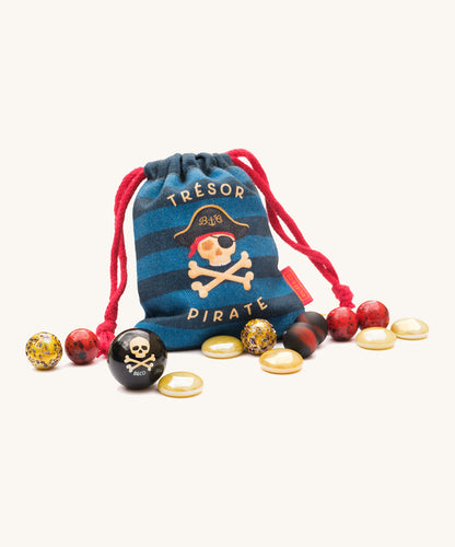 Billes & Co Pirate Treasure Pouch Marble Box - 17 Pack