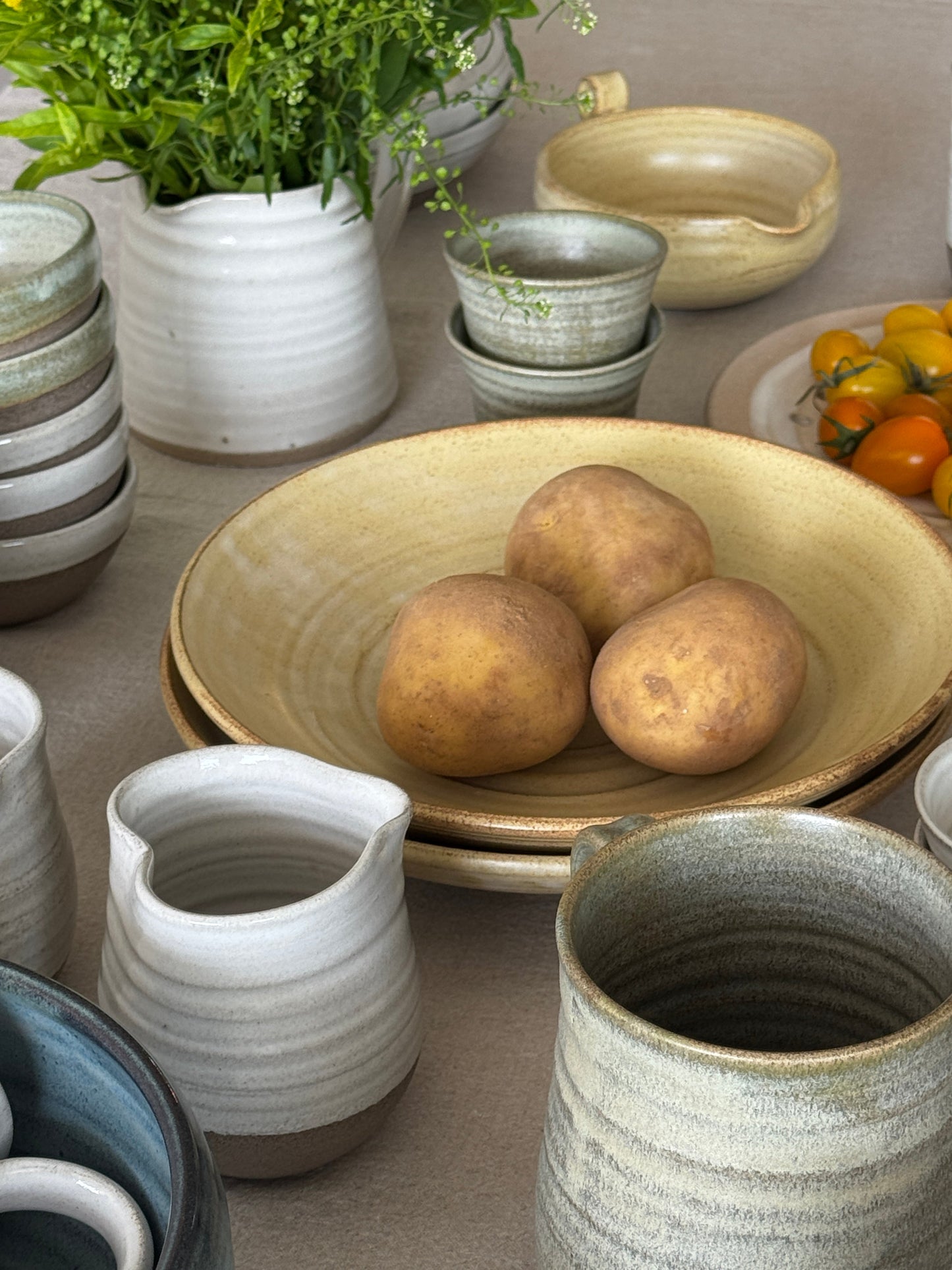 Handmade Wide Ceramic Serving Bowl - ADAMA