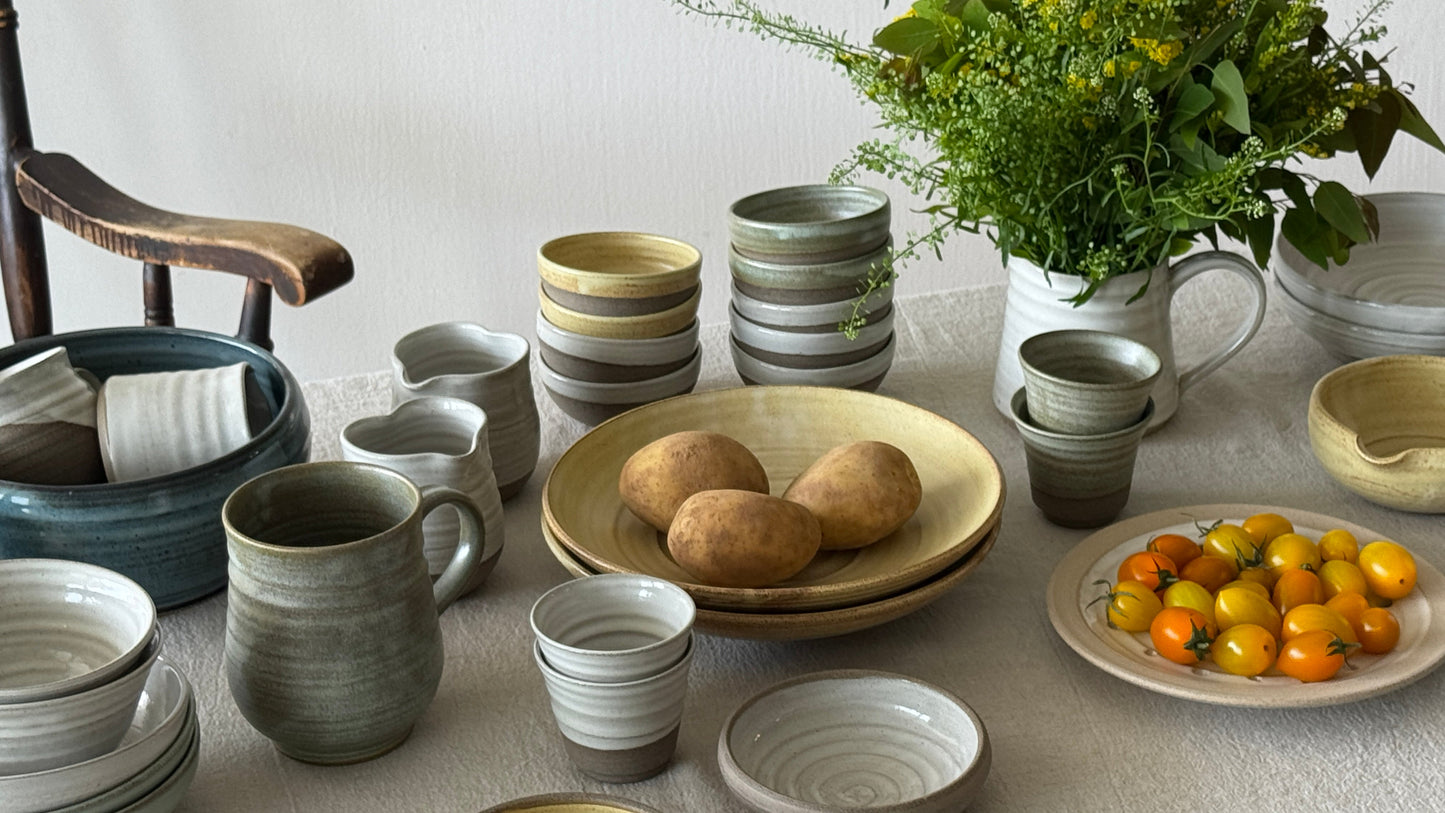 Handmade Wide Ceramic Serving Bowl - ADAMA