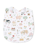 Feeding Bib, Cute Farm Animals Pink