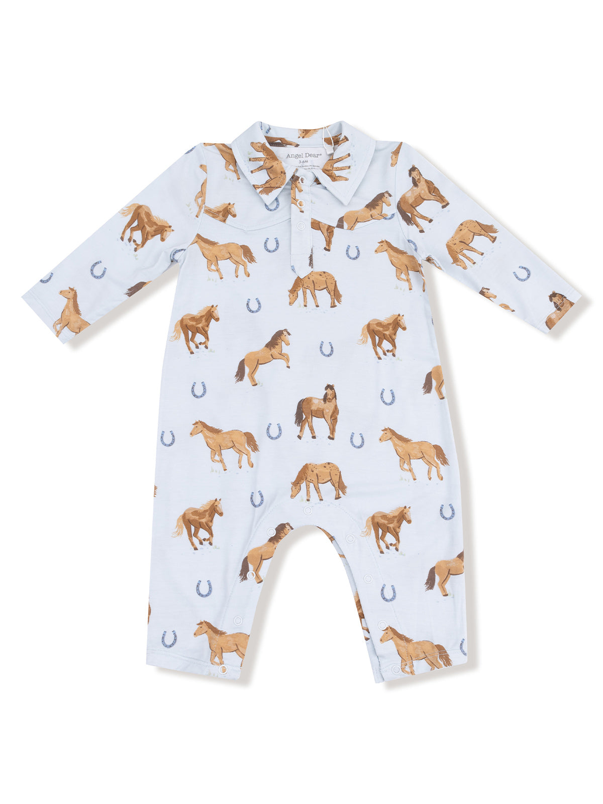 Cowboy Romper, Horses Blue