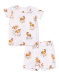 Short Loungewear Set, Pink Ponies