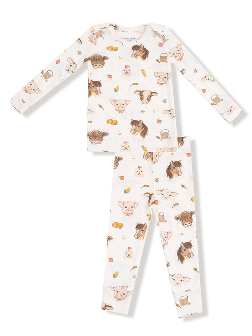 Ribbed Loungewear Set, Vintage Baby Farm Animals
