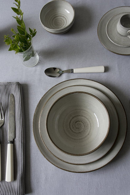 White Large Pottery Dinner Plate