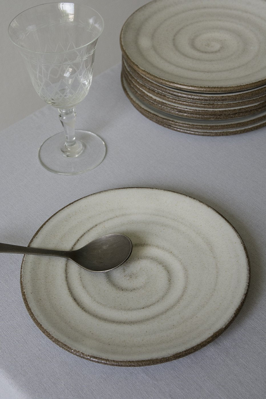 White Pottery Dessert Plate