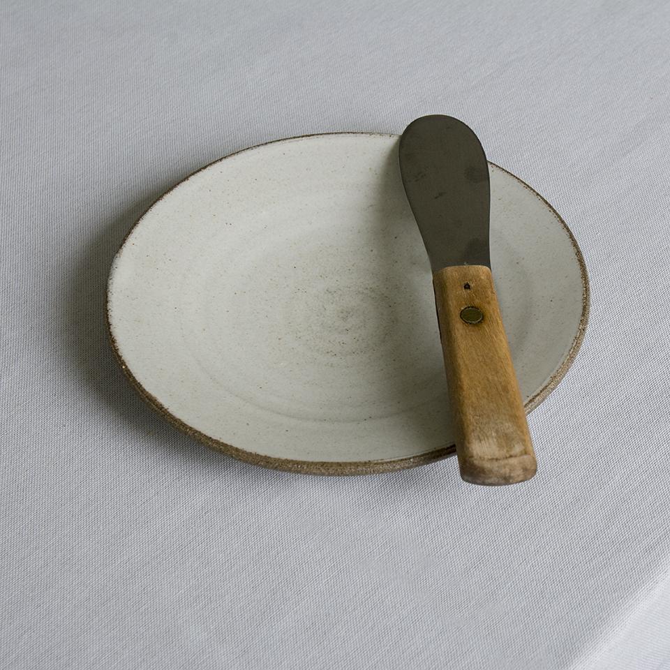 White Pottery Dessert Plate