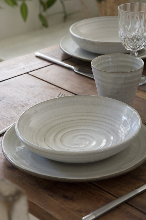 White Rustic Pasta Bowl
