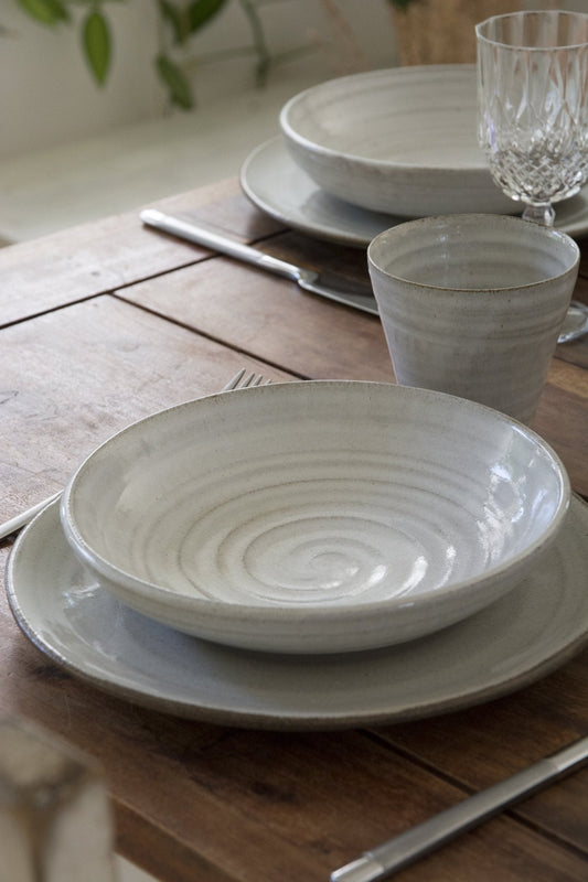 White Rustic Pasta Bowl